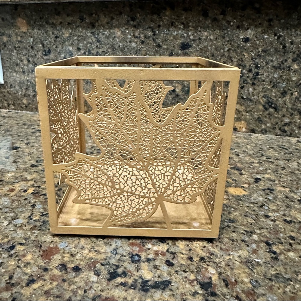 Yankee Candle Fall Autumn Lacy Leaves Jar Candle Holder‎